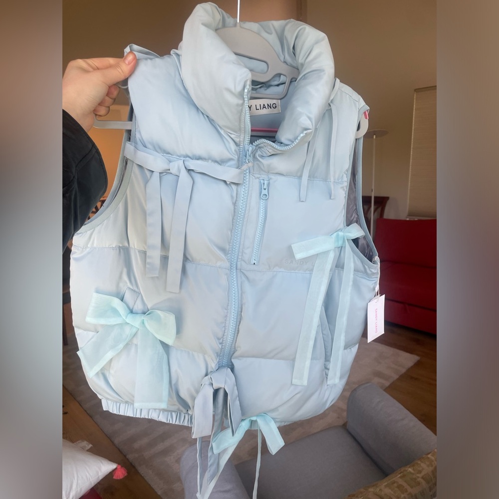 Sandy Liang baby blue puffer vest size Small brand new